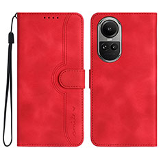 Coque Portefeuille Livre Cuir Etui Clapet YX3 pour Oppo Reno10 5G Rouge