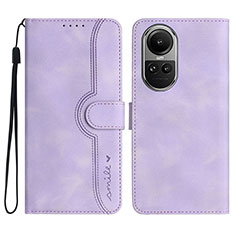 Coque Portefeuille Livre Cuir Etui Clapet YX3 pour Oppo Reno10 5G Violet