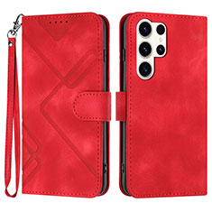 Coque Portefeuille Livre Cuir Etui Clapet YX3 pour Samsung Galaxy S22 Ultra 5G Rouge