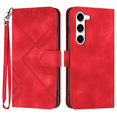 Coque Portefeuille Livre Cuir Etui Clapet YX3 pour Samsung Galaxy S24 5G Rouge