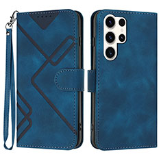 Coque Portefeuille Livre Cuir Etui Clapet YX3 pour Samsung Galaxy S24 Ultra 5G Bleu