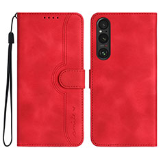 Coque Portefeuille Livre Cuir Etui Clapet YX3 pour Sony Xperia 1 V Rouge