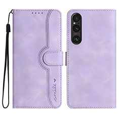 Coque Portefeuille Livre Cuir Etui Clapet YX3 pour Sony Xperia 1 V Violet