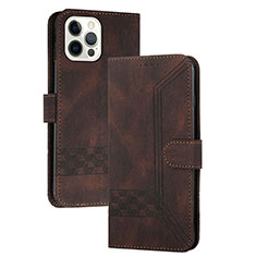 Coque Portefeuille Livre Cuir Etui Clapet YX4 pour Apple iPhone 13 Pro Max Marron