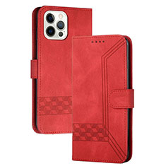 Coque Portefeuille Livre Cuir Etui Clapet YX4 pour Apple iPhone 13 Pro Max Rouge