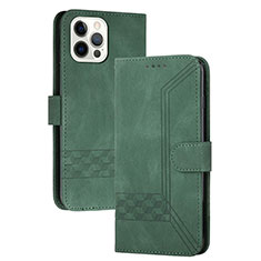 Coque Portefeuille Livre Cuir Etui Clapet YX4 pour Apple iPhone 13 Pro Vert