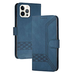 Coque Portefeuille Livre Cuir Etui Clapet YX4 pour Apple iPhone 14 Pro Bleu