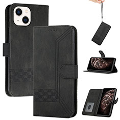 Coque Portefeuille Livre Cuir Etui Clapet YX4 pour Apple iPhone 15 Noir