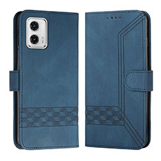 Coque Portefeuille Livre Cuir Etui Clapet YX4 pour Motorola Moto G73 5G Bleu