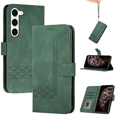 Coque Portefeuille Livre Cuir Etui Clapet YX4 pour Samsung Galaxy S22 5G Vert