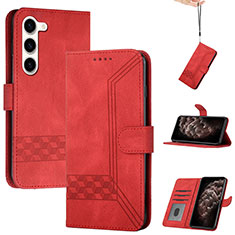 Coque Portefeuille Livre Cuir Etui Clapet YX4 pour Samsung Galaxy S23 5G Rouge