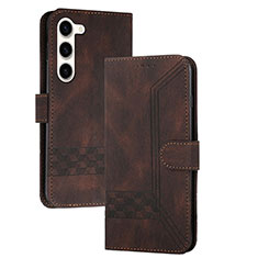 Coque Portefeuille Livre Cuir Etui Clapet YX4 pour Samsung Galaxy S24 5G Marron