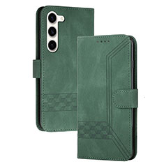 Coque Portefeuille Livre Cuir Etui Clapet YX4 pour Samsung Galaxy S24 5G Vert