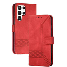 Coque Portefeuille Livre Cuir Etui Clapet YX4 pour Samsung Galaxy S24 Ultra 5G Rouge