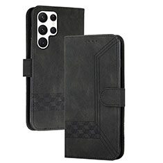 Coque Portefeuille Livre Cuir Etui Clapet YX4 pour Samsung Galaxy S25 Ultra 5G Noir