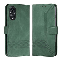 Coque Portefeuille Livre Cuir Etui Clapet YX5 pour Oppo A18 Vert