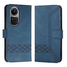 Coque Portefeuille Livre Cuir Etui Clapet YX5 pour Oppo Reno10 5G Bleu