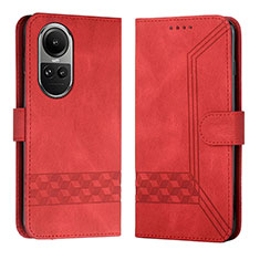 Coque Portefeuille Livre Cuir Etui Clapet YX5 pour Oppo Reno10 5G Rouge