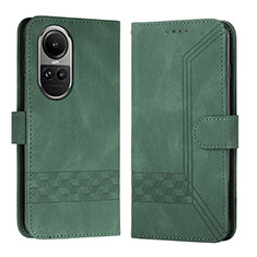 Coque Portefeuille Livre Cuir Etui Clapet YX5 pour Oppo Reno10 5G Vert