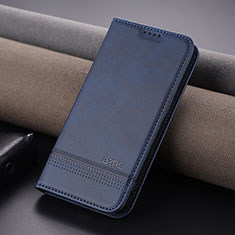 Coque Portefeuille Livre Cuir Etui Clapet YZ1 pour Apple iPhone 15 Pro Max Bleu