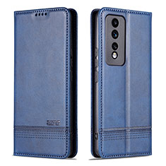 Coque Portefeuille Livre Cuir Etui Clapet YZ1 pour Huawei Honor 80 GT 5G Bleu