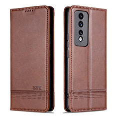 Coque Portefeuille Livre Cuir Etui Clapet YZ1 pour Huawei Honor 80 GT 5G Marron