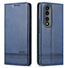 Coque Portefeuille Livre Cuir Etui Clapet YZ1 pour Huawei Honor 90 5G Bleu