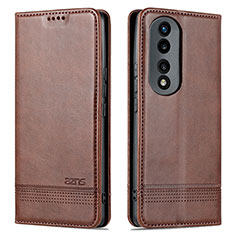 Coque Portefeuille Livre Cuir Etui Clapet YZ1 pour Huawei Honor 90 Pro 5G Marron