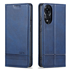 Coque Portefeuille Livre Cuir Etui Clapet YZ1 pour Oppo A78 4G Bleu