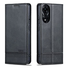 Coque Portefeuille Livre Cuir Etui Clapet YZ1 pour Oppo A78 4G Noir