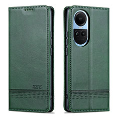 Coque Portefeuille Livre Cuir Etui Clapet YZ1 pour Oppo Reno10 5G Vert