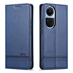 Coque Portefeuille Livre Cuir Etui Clapet YZ1 pour Oppo Reno10 Pro 5G Bleu