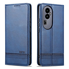 Coque Portefeuille Livre Cuir Etui Clapet YZ1 pour Oppo Reno10 Pro+ Plus 5G Bleu