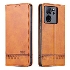 Coque Portefeuille Livre Cuir Etui Clapet YZ1 pour Xiaomi Mi 13T 5G Brun Clair