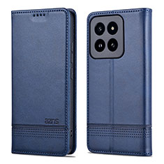 Coque Portefeuille Livre Cuir Etui Clapet YZ1 pour Xiaomi Mi 14 5G Bleu