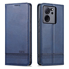 Coque Portefeuille Livre Cuir Etui Clapet YZ1 pour Xiaomi Redmi K60 Ultra 5G Bleu