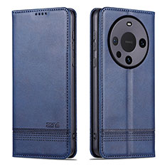 Coque Portefeuille Livre Cuir Etui Clapet YZ2 pour Huawei Mate 60 Bleu