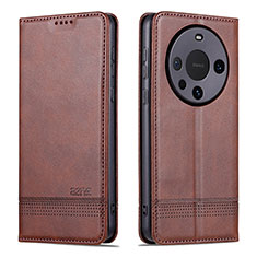 Coque Portefeuille Livre Cuir Etui Clapet YZ2 pour Huawei Mate 60 Marron