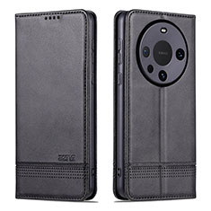 Coque Portefeuille Livre Cuir Etui Clapet YZ2 pour Huawei Mate 60 Noir