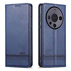 Coque Portefeuille Livre Cuir Etui Clapet YZ2 pour Huawei Mate 60 Pro Bleu