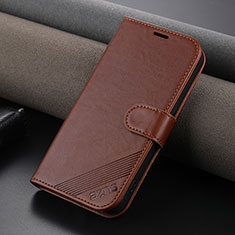 Coque Portefeuille Livre Cuir Etui Clapet YZ3 pour Apple iPhone 14 Pro Marron