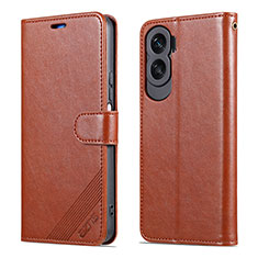 Coque Portefeuille Livre Cuir Etui Clapet YZ3 pour Huawei Honor 90 Lite 5G Marron