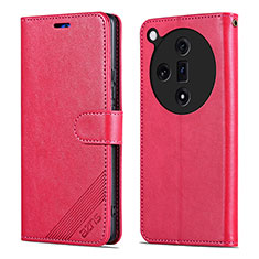 Coque Portefeuille Livre Cuir Etui Clapet YZ3 pour Oppo Find X7 5G Rose Rouge