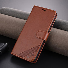 Coque Portefeuille Livre Cuir Etui Clapet YZ4 pour Huawei Mate 60 Marron