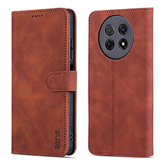 Coque Portefeuille Livre Cuir Etui Clapet YZ4 pour Huawei Nova Y91 Marron