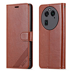 Coque Portefeuille Livre Cuir Etui Clapet YZ4 pour Oppo Find X6 Pro 5G Marron