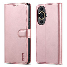 Coque Portefeuille Livre Cuir Etui Clapet YZ5 pour Huawei Nova 11 Or Rose