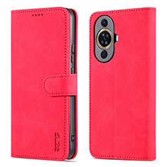 Coque Portefeuille Livre Cuir Etui Clapet YZ5 pour Huawei Nova 11 Rose Rouge