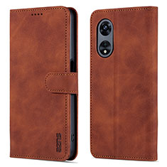 Coque Portefeuille Livre Cuir Etui Clapet YZ5 pour Oppo A58 5G Marron