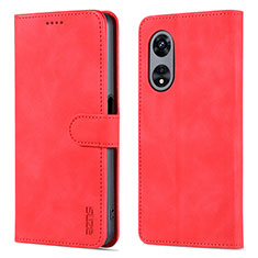 Coque Portefeuille Livre Cuir Etui Clapet YZ5 pour Oppo A58 5G Rose Rouge